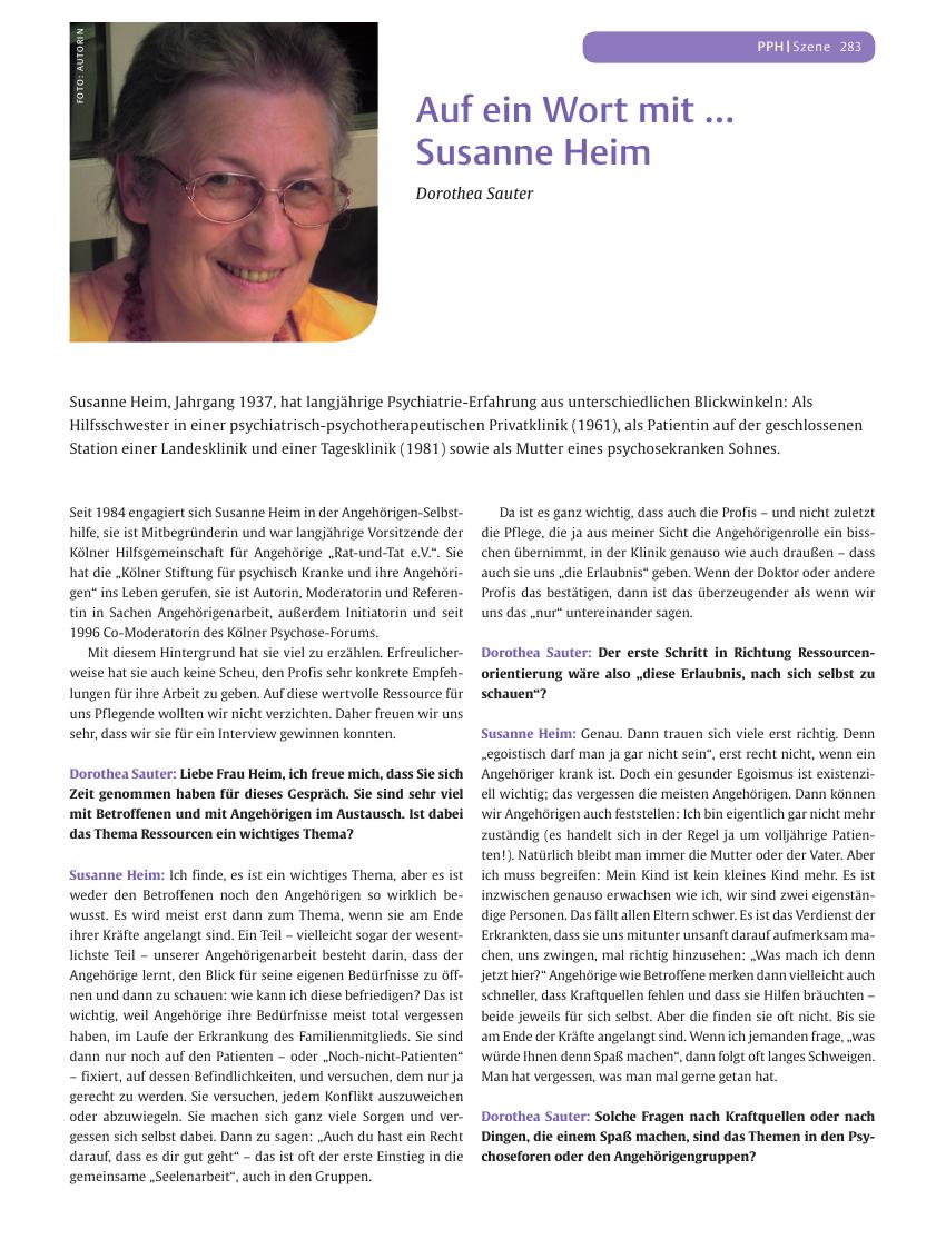 Vorschauseite 1: Auf ein Wort mit … Susanne Heim