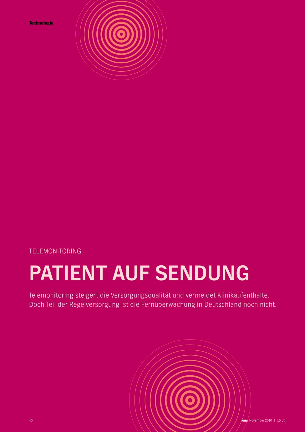 Vorschauseite 1: Patient auf Sendung