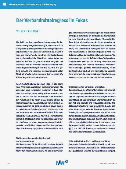 Vorschauseite 1: Der Verbandmittelregress im Fokus