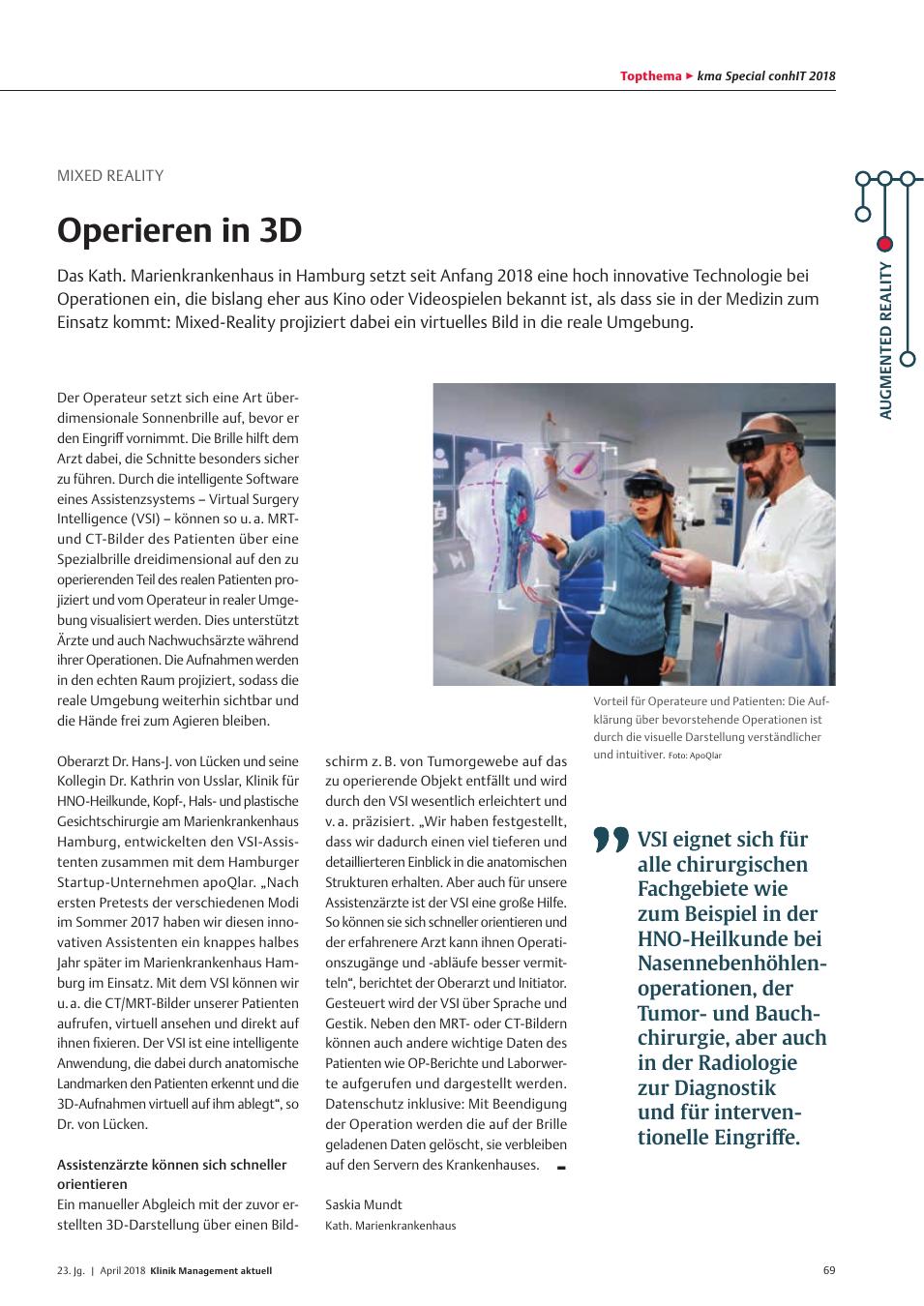 Vorschauseite 1: Mixed Reality: Operieren in 3D