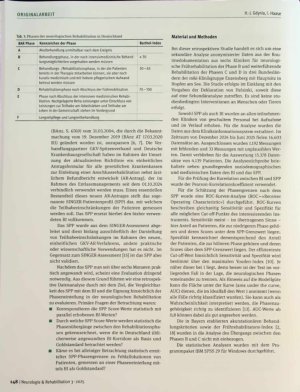 Vorschauseite 2: SINGER-Patientenprofil - ein geeignetes Instrument zur Phasenabgrenzung in der neurologischen Rehabilitation?