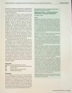 Vorschauseite 5: SINGER-Patientenprofil - ein geeignetes Instrument zur Phasenabgrenzung in der neurologischen Rehabilitation?