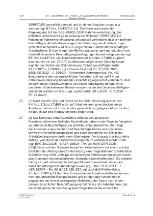 Vorschauseite 6: I. Tarifrecht Diskriminierungsschutz – Befristung auf Regelaltersgrenze