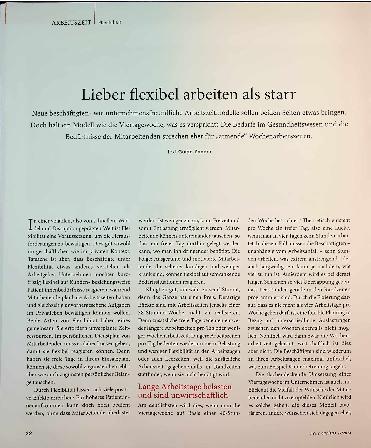 Vorschauseite 1: Lieber flexibel arbeiten als starr.