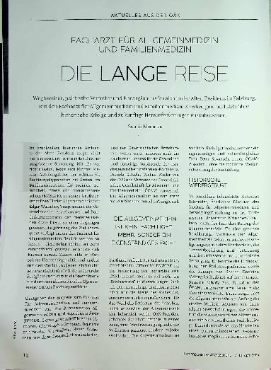 Vorschauseite 1: Facharzt für Allgemeinmedizin und Familienmedizin Die lange Reise