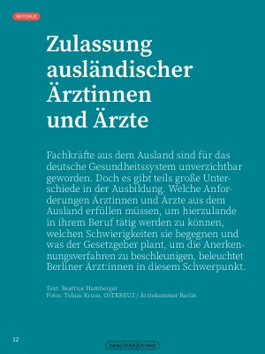 Vorschauseite 1: Zulassung ausländischer Ärztinnen und Ärzte