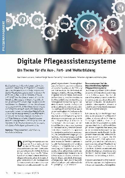 Vorschauseite 1: Digitale Pflegeassistenzsysteme - Ein Thema für die Aus-, Fortund Weiterbildung