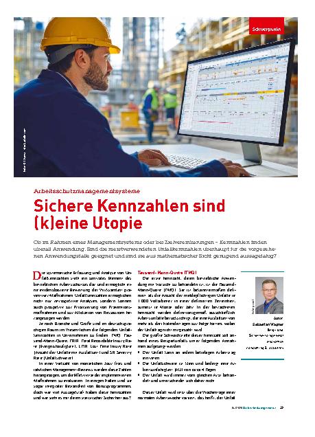 Vorschauseite 1: Arbeitsschutzmanagementsysteme Sichere Kennzahlen sind (k)eine Utopie