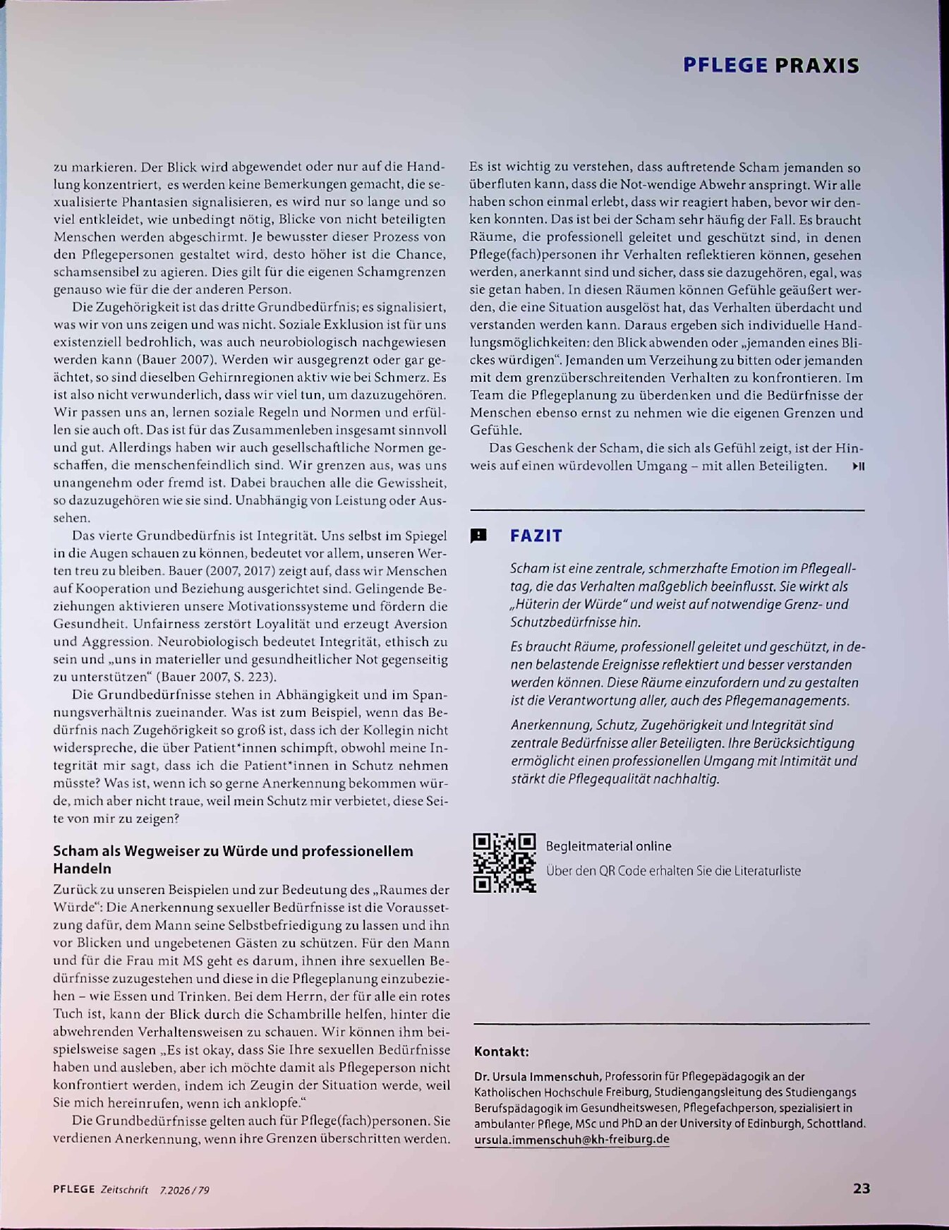 Vorschauseite 4: Sexualität, Pflege und Scham