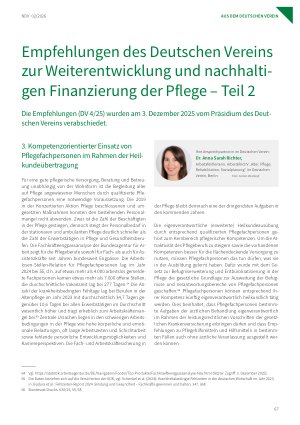 Vorschauseite 1: Empfehlungen des Deutschen Vereins zur Weiterentwicklung und nachhaltigen Finanzierung der Pflege – Teil 2