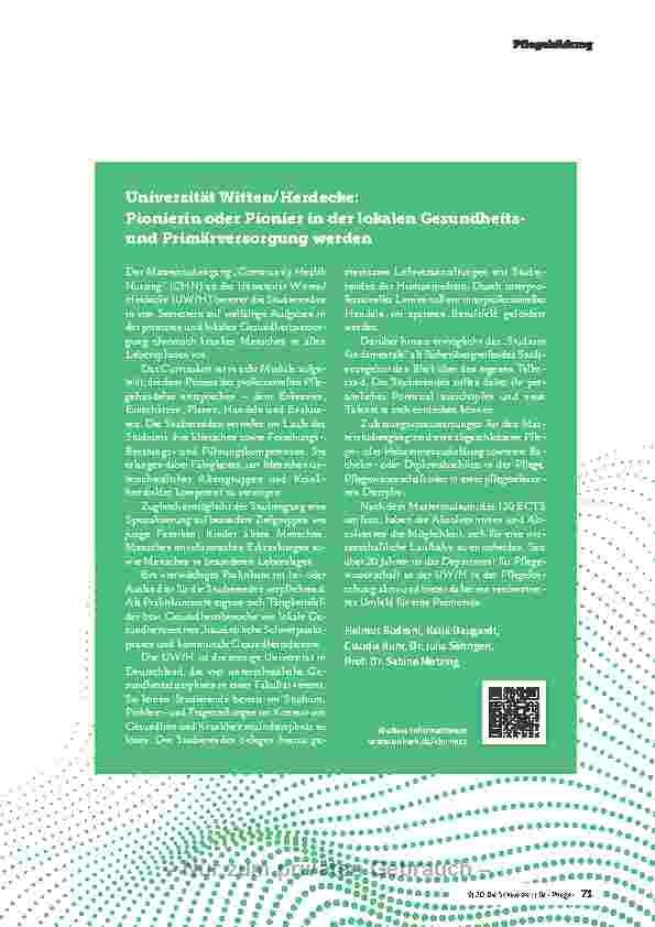 Vorschauseite 2: COMMUNITY HEALTH NURSING STUDIEREN