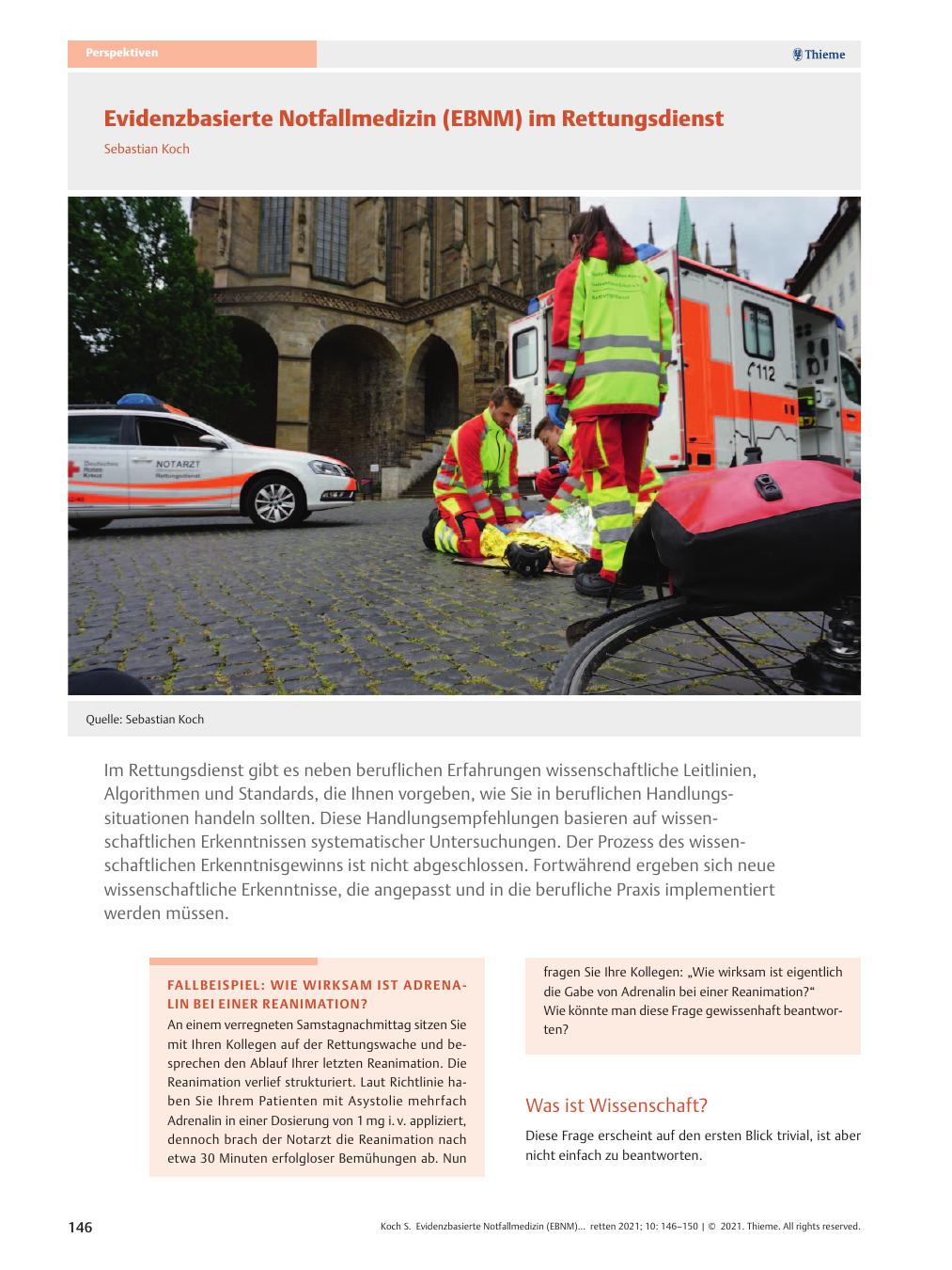 Vorschauseite 1: Evidenzbasierte Notfallmedizin (EBNM) im Rettungsdienst