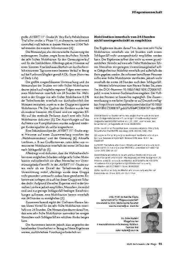 Vorschauseite 2: MOBILISATION NACH SCHLAGANFALL: DAS TIMING IST ENTSCHEIDEND