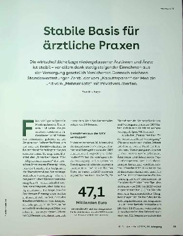Vorschauseite 2: Stabile Basis für ärztliche Praxen