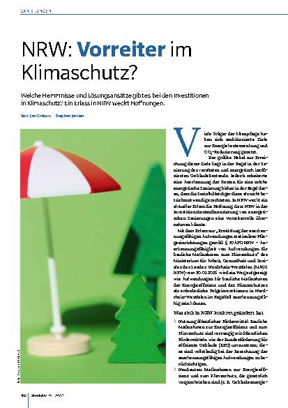 Vorschauseite 1: NRW: Vorreiter im Klimaschutz?