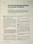 Vorschauseite 1: Gute Entscheidungen gelingen nur mit Kopf und Bauch.