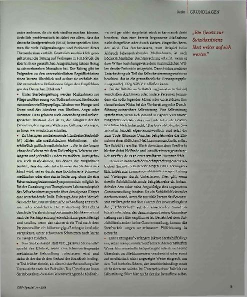Vorschauseite 2: Sterbebegleitung versus assistierter Suizid: Die Debatte geht weiter