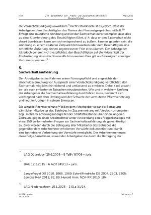 Vorschauseite 4: Die Anhörung vor Ausspruch einer Verdachtskündigung – ein Kurzüberblick