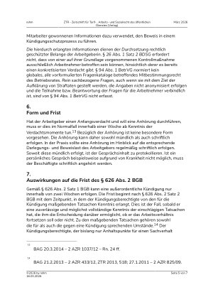 Vorschauseite 5: Die Anhörung vor Ausspruch einer Verdachtskündigung – ein Kurzüberblick