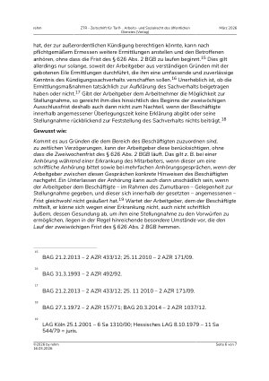 Vorschauseite 6: Die Anhörung vor Ausspruch einer Verdachtskündigung – ein Kurzüberblick