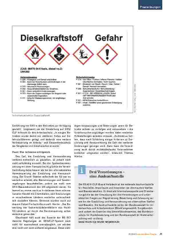 Vorschauseite 5: Harmonisierung durch die CLP-Verordnung - Stimmt die Chemie jetzt?