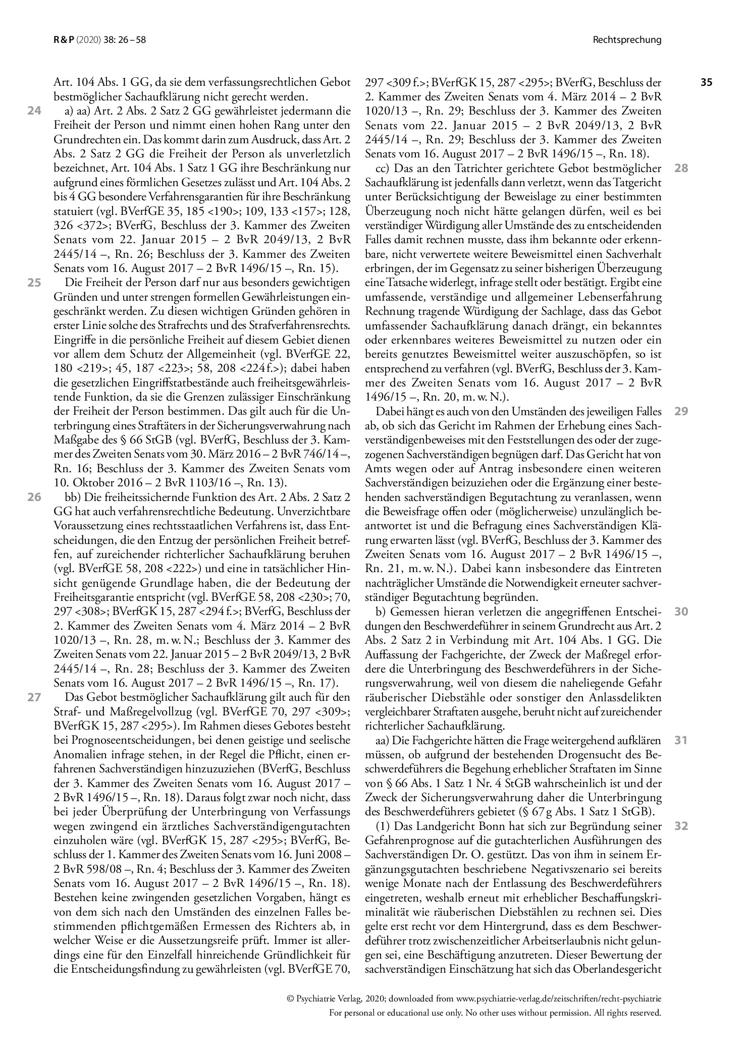 Vorschauseite 4: Widerruf der Aussetzung der Unterbringung in der Sicherungsverwahrung; Anforderungen an die Sachverhaltsaufklärung