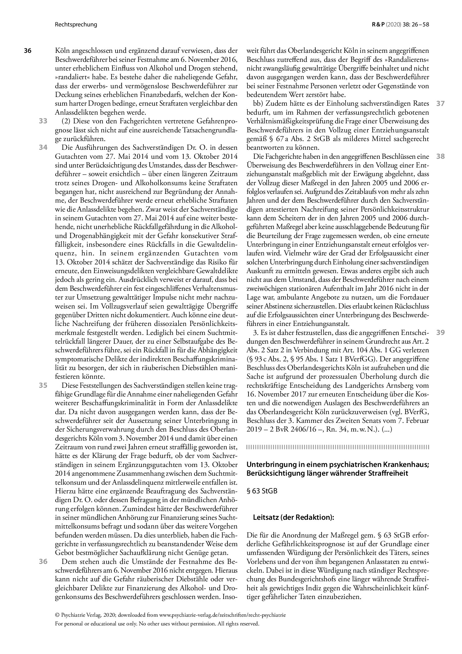 Vorschauseite 5: Widerruf der Aussetzung der Unterbringung in der Sicherungsverwahrung; Anforderungen an die Sachverhaltsaufklärung
