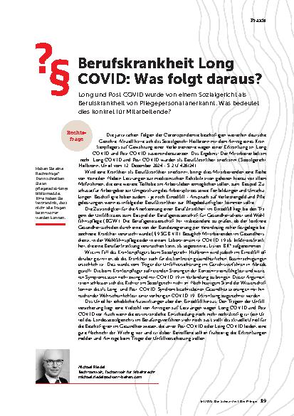 Vorschauseite 1: Berufskrankheit Long COVID: Was folgt daraus?