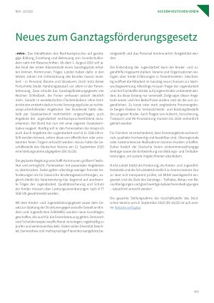 Vorschauseite 1: Neues zum Ganztagsförderungsgesetz