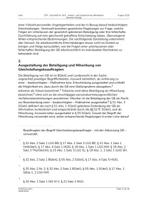 Vorschauseite 2: Arbeitsrechtliche Folgen der Nichtbeteiligung einer Gleichstellungsbeauftragten