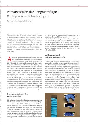 Vorschauseite 1: Kunststoffe in der Langzeitpflege Strategien für mehr Nachhaltigkeit