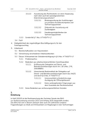 Vorschauseite 2: Die Entwicklung der Rechtsprechung des BAG zu den Tarifverträgen des öffentlichen Dienstes in den Jahren 2023 bis 2025 – von A wie Arbeitszeit bis Z wie (Überstunden-)Zuschläge