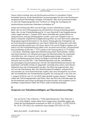 Vorschauseite 4: Die Entwicklung der Rechtsprechung des BAG zu den Tarifverträgen des öffentlichen Dienstes in den Jahren 2023 bis 2025 – von A wie Arbeitszeit bis Z wie (Überstunden-)Zuschläge
