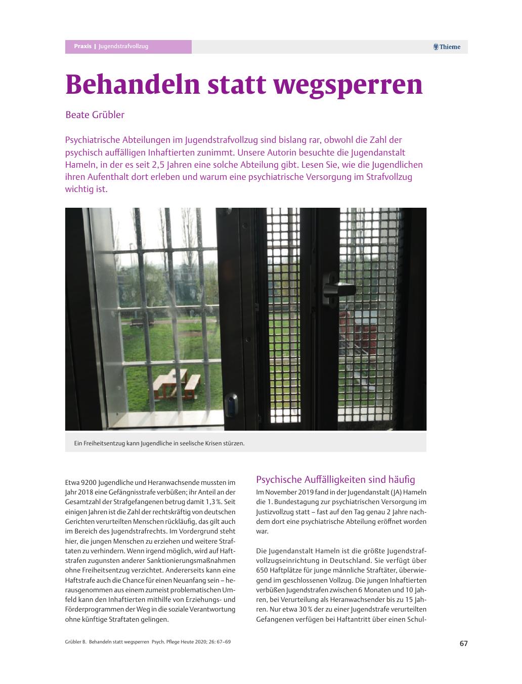 Vorschauseite 1: Behandeln statt wegsperren