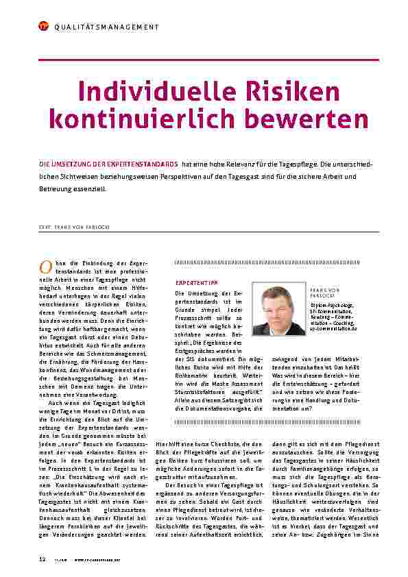 Vorschauseite 1: Individuelle Risiken kontinuierlich bewerten