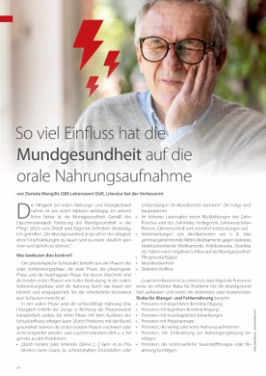 Vorschauseite 1: So viel Einfluss hat die Mundgesundheit auf die orale Nahrungsaufnahme