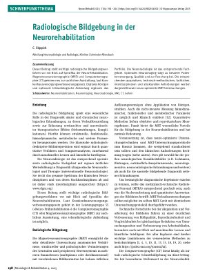 Vorschauseite 1: Radiologische Bildgebung in der Neurorehabilitation
