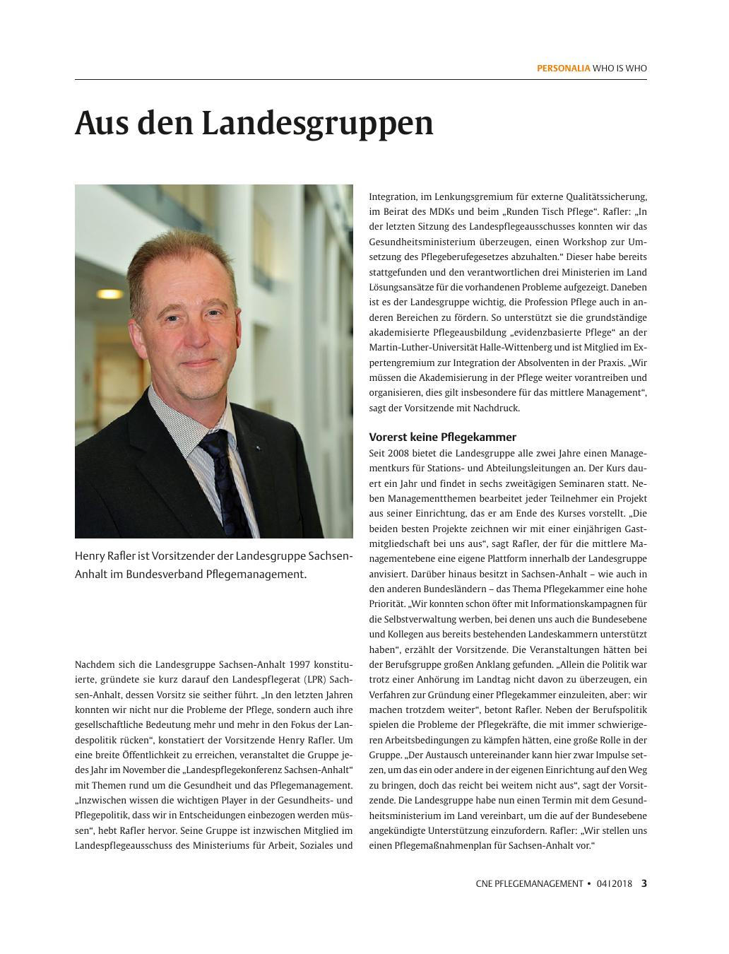 Vorschauseite 1: Aus den Landesgruppen