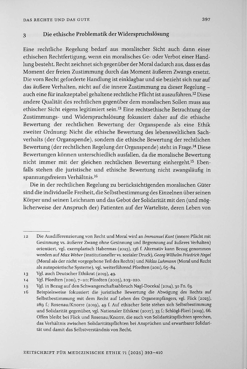 Vorschauseite 5: Das Rechte und das Gute – rechtsethische Überlegungen zur Widerspruchslösung