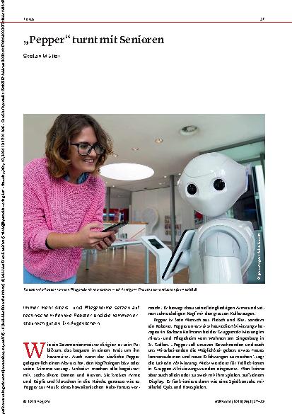 Vorschauseite 1: „Pepper“ turnt mit Senioren