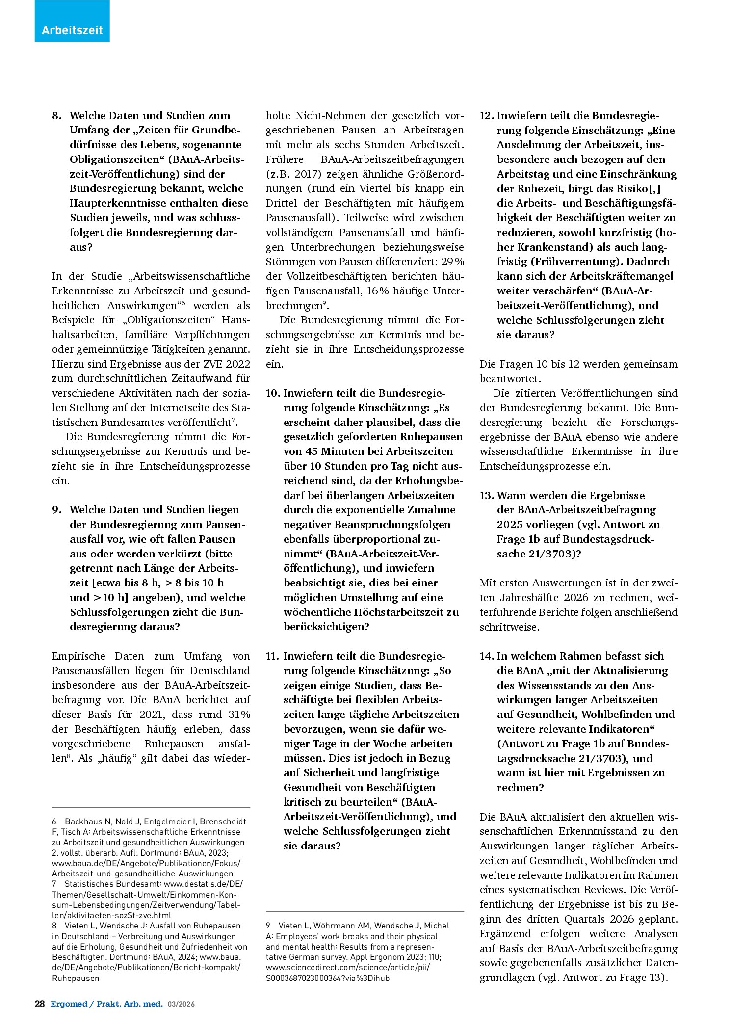 Vorschauseite 4: Arbeitszeit und gesundheitliche Auswirkungen