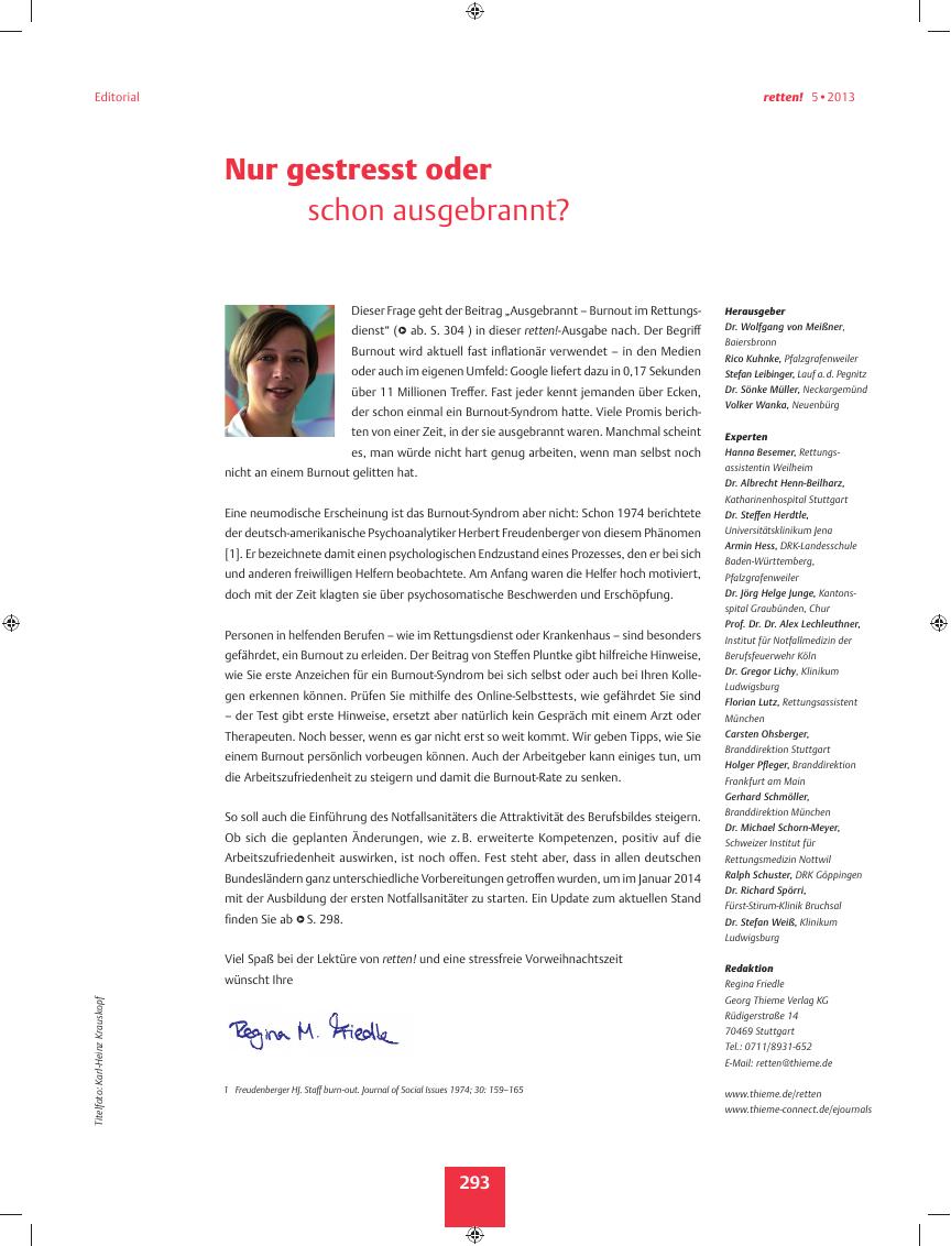 Vorschauseite 1: Nur gestresst oder schon ausgebrannt?