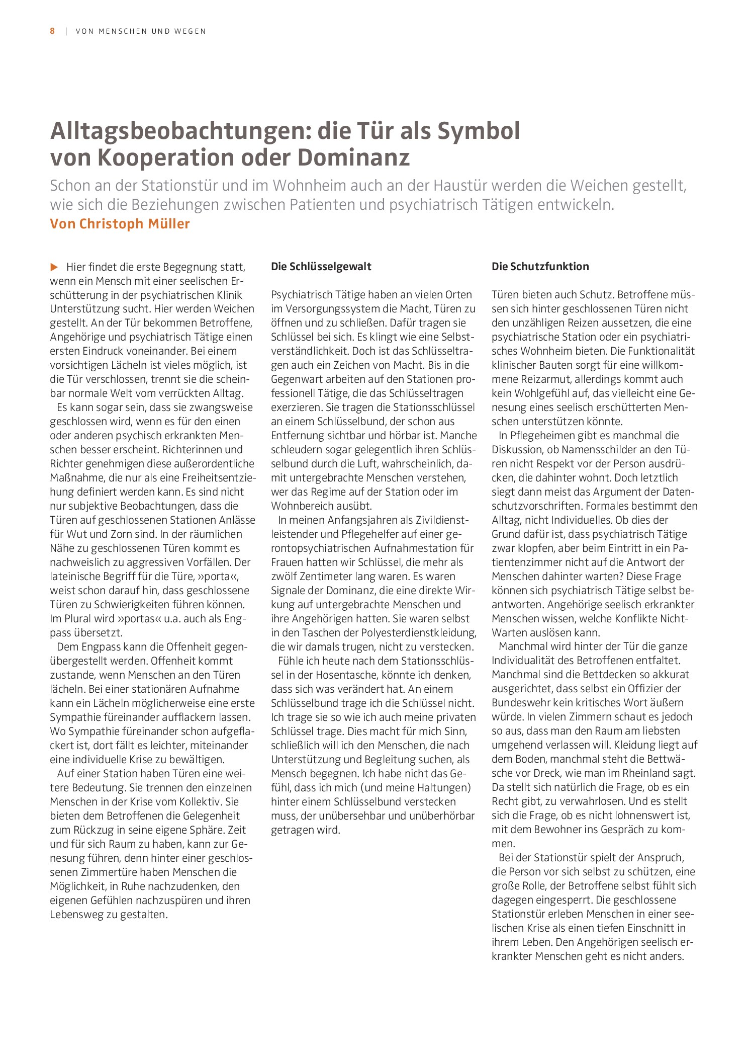 Vorschauseite 1: Alltagsbeobachtungen: Die Tür als Symbol von Kooperation oder Dominanz