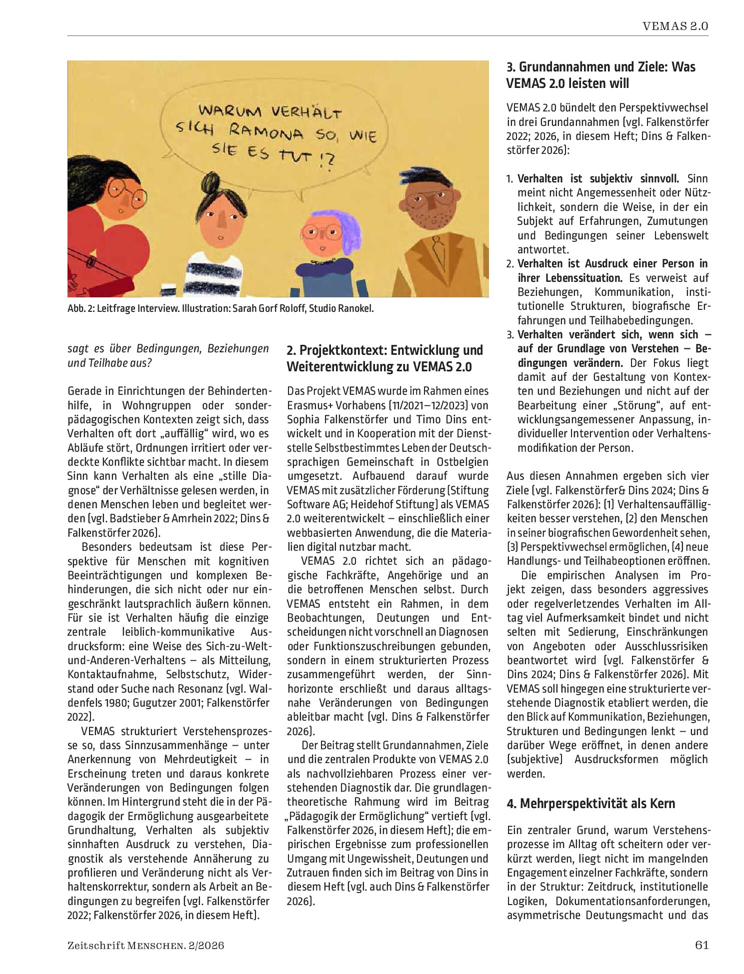 Vorschauseite 2: Das Projekt und Konzept VEMAS 2.0. Verhaltensauffälligkeiten verstehen – den Menschen sehen – die Perspektive ändern