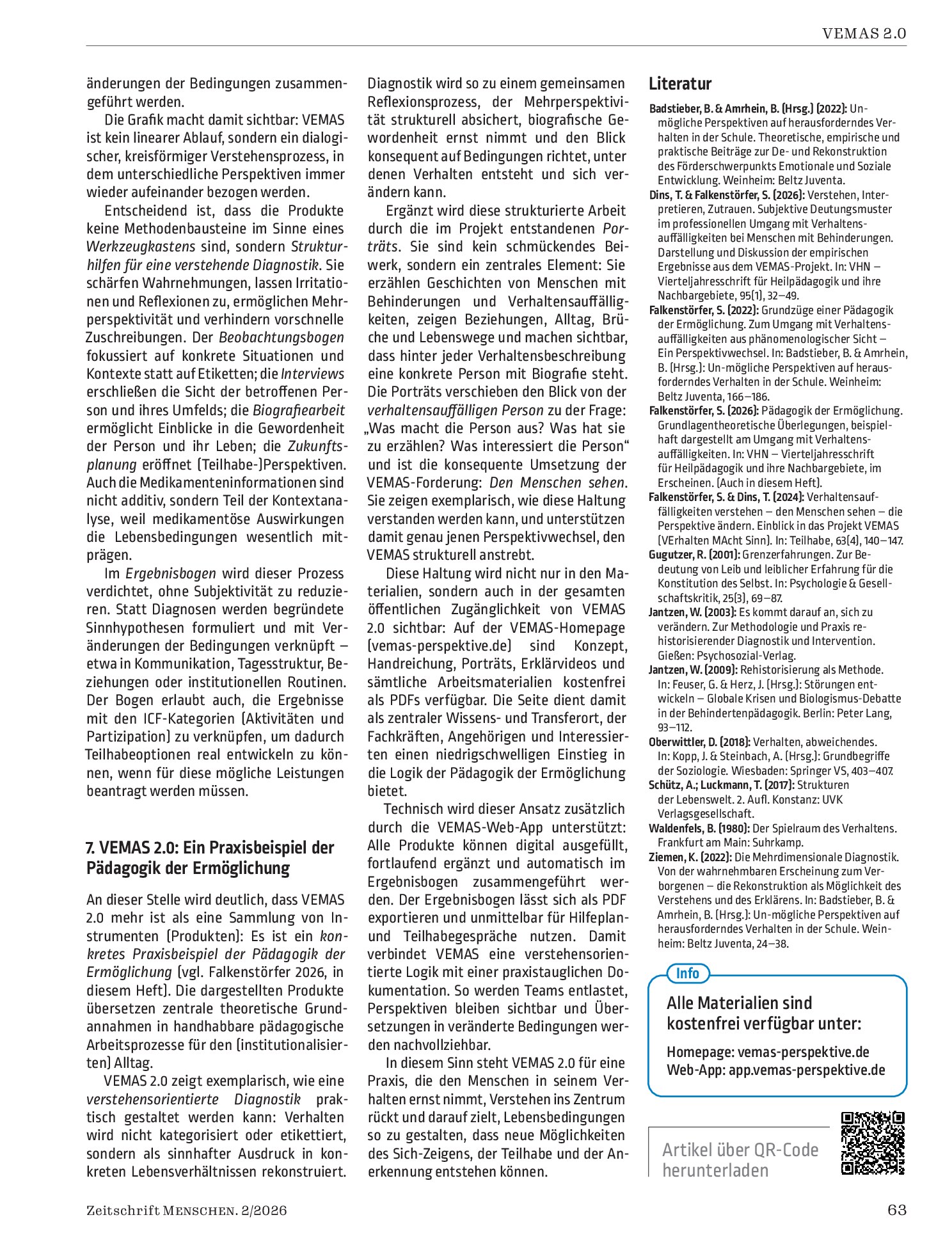 Vorschauseite 4: Das Projekt und Konzept VEMAS 2.0. Verhaltensauffälligkeiten verstehen – den Menschen sehen – die Perspektive ändern