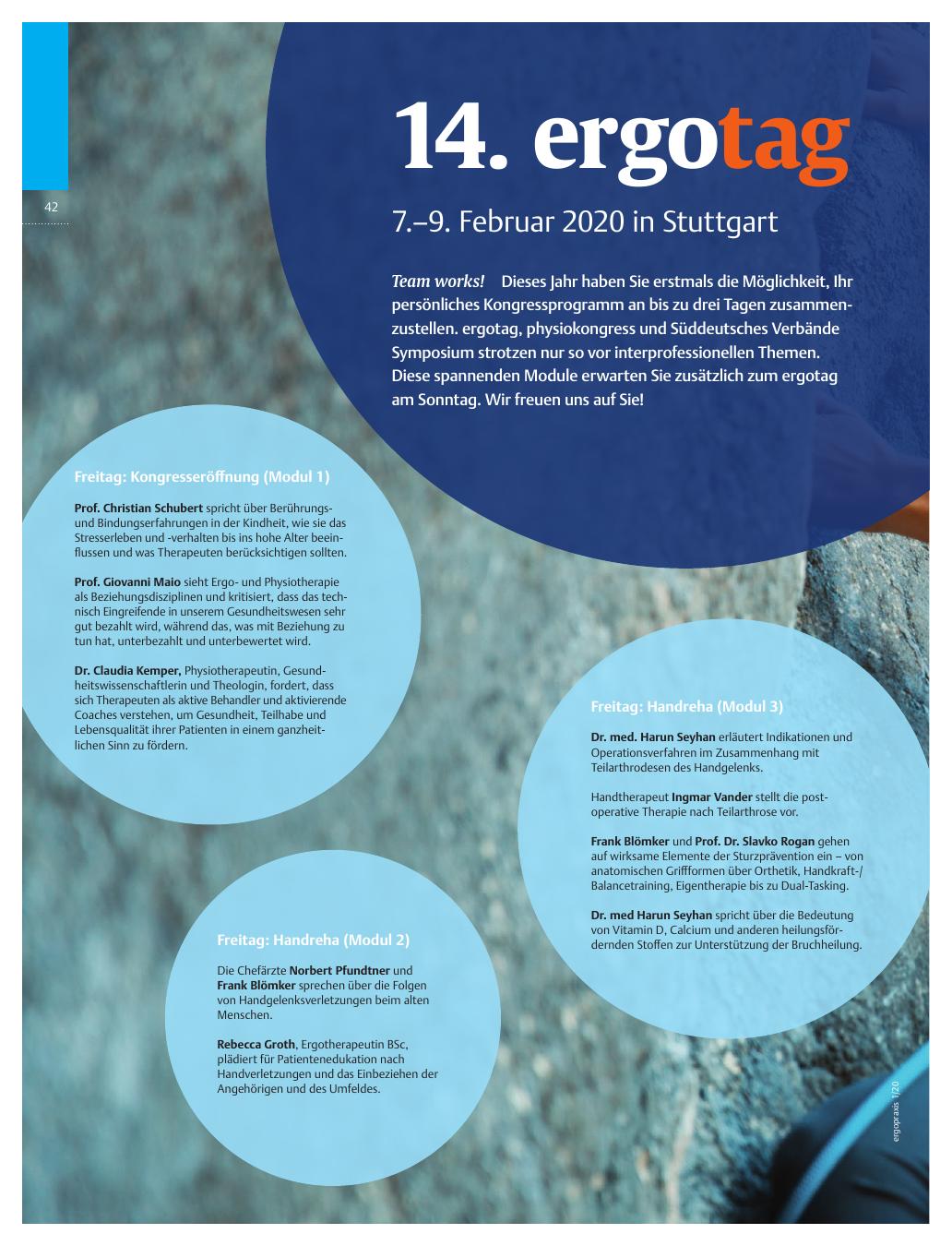 Vorschauseite 1: 14. Arbeitstag 7.–9. Februar 2020 in Stuttgart – Teamwork!