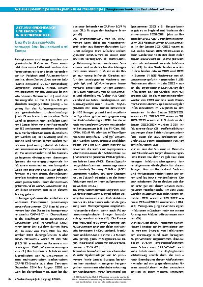 Vorschauseite 1: Aktuelle Epidemiologie und Diagnostik in der Mikrobiologie |