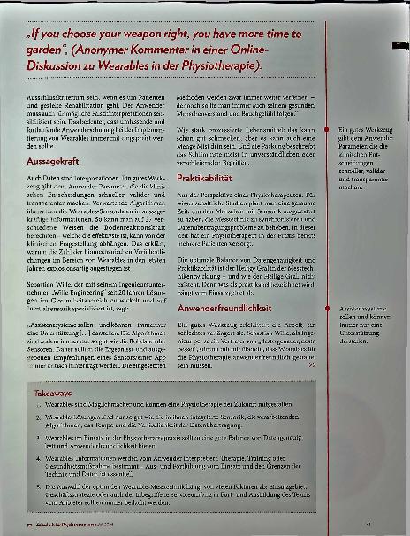 Vorschauseite 4: Choose your Weapon Wearables in der Physiotherapie