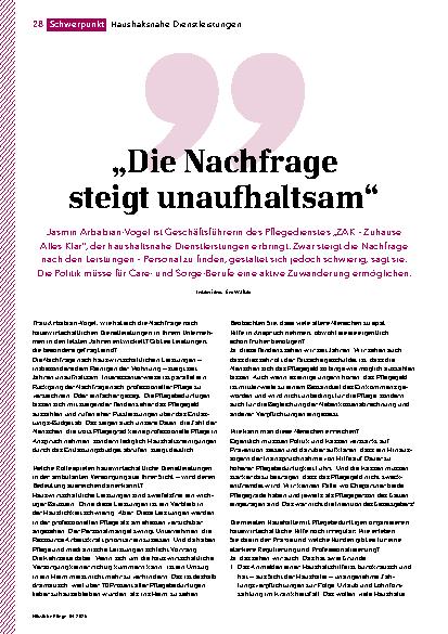 Vorschauseite 1: „Die Nachfrage steigt unaufhaltsam“