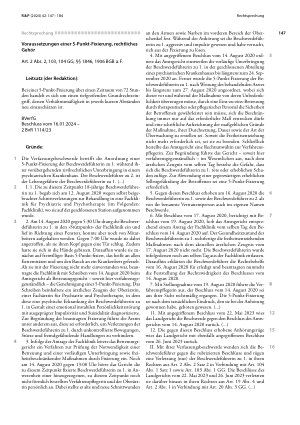 Vorschauseite 1: Voraussetzungen einer 5-Punkt-Fixierung, rechtliches Gehör